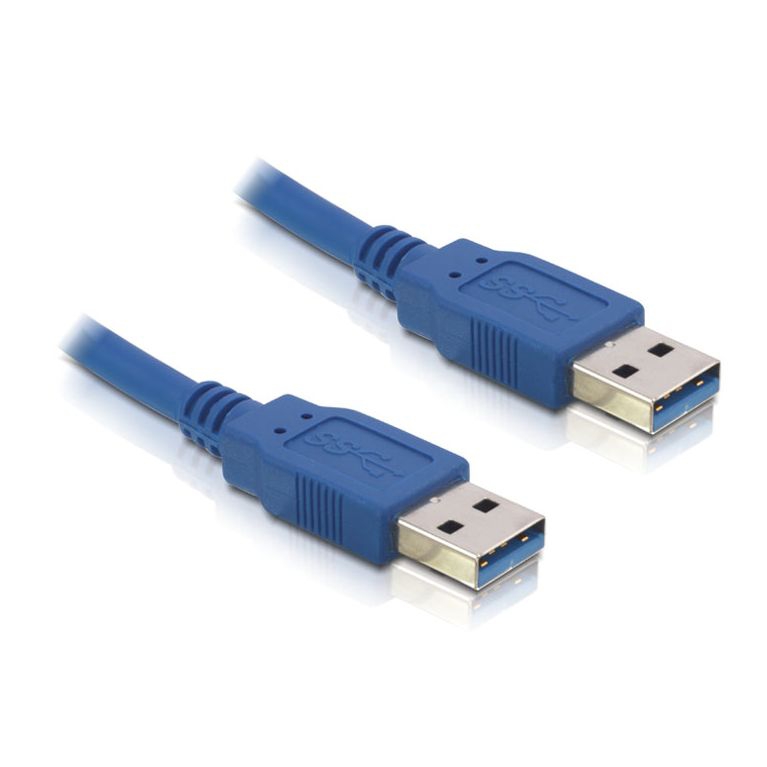 Câble USB 3.0 spécial avec 2x A mâle 50cm BLEU