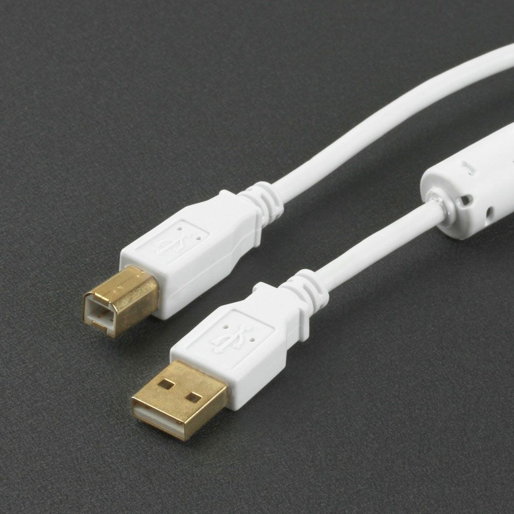 Câble USB 2.0 PROTECTION avec noyau de ferrite UL blanc 50cm