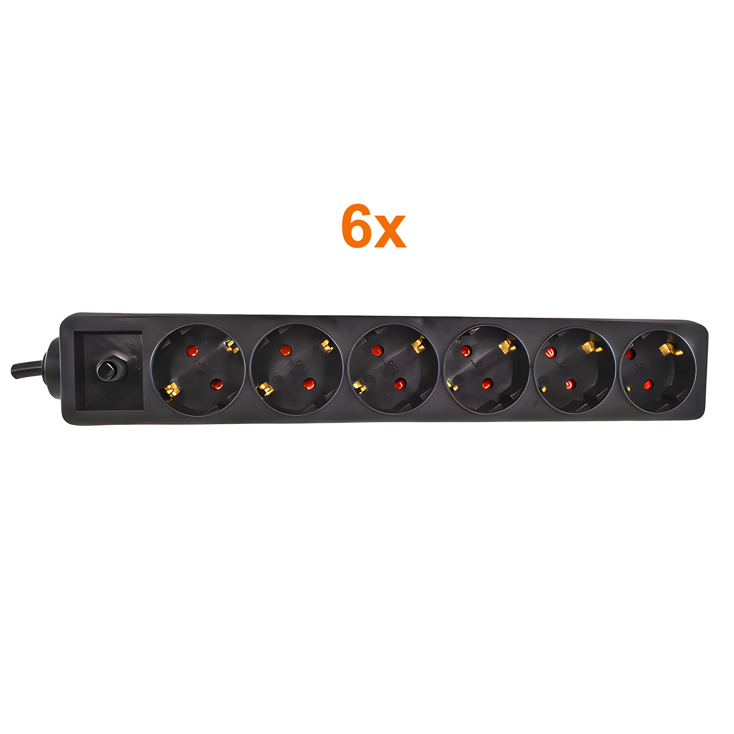 Power strip for UPS with C14 plug, 6-way