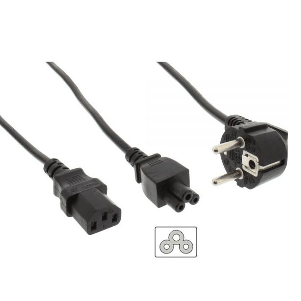 Câble d'alimentation en Y pour 2 PCs avec C13 et C5  2m