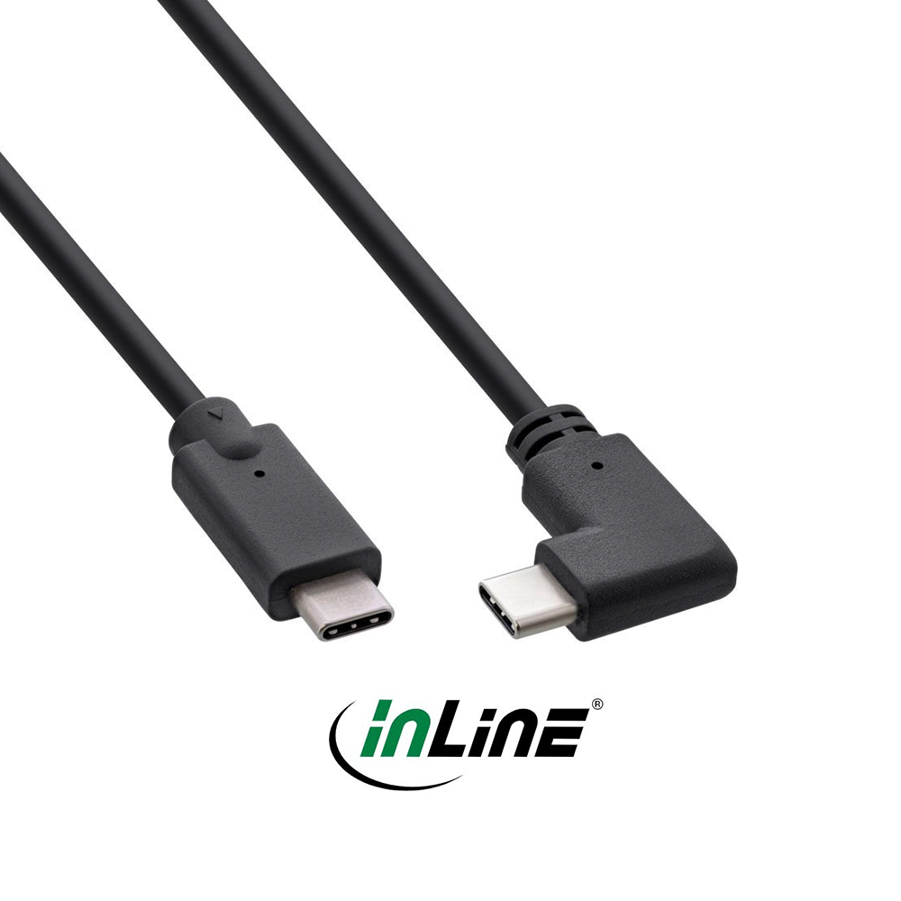 Câble USB Type-C™ mâle coudé à 90° vers Type-C™ mâle 30cm