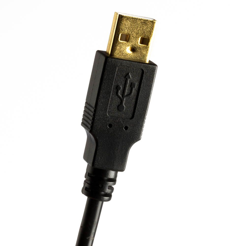 Câble USB 2.0 AB qualité PREMIUM, fiches plaquées or, noir, 2m
