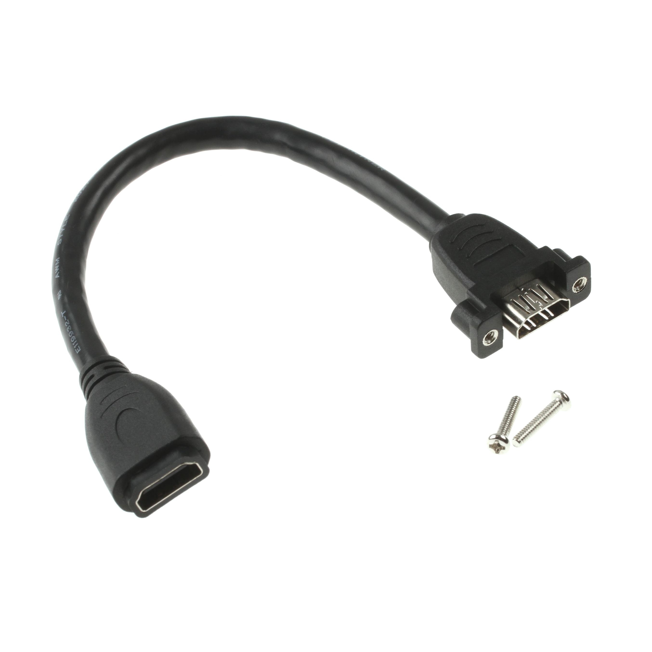 Câble HDMI de montage 2x HDMI femelle 25cm avec des vis