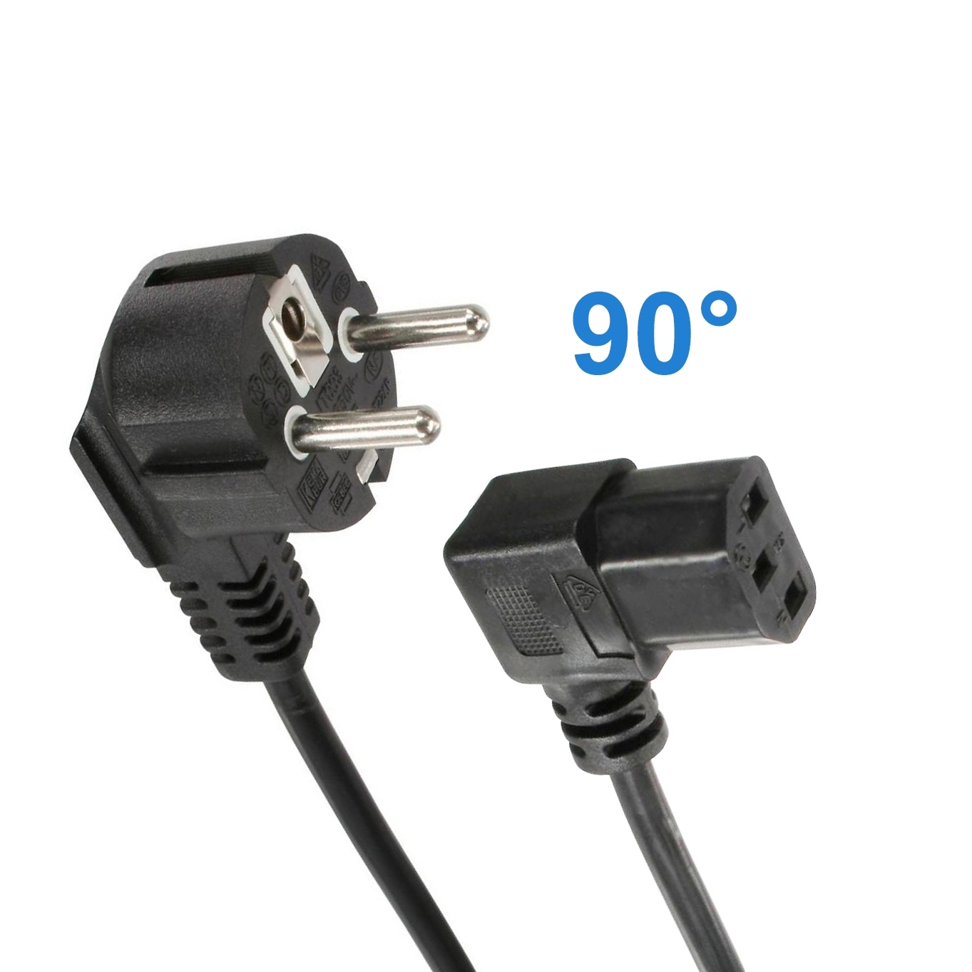 Câble d'alimentation secteur EUROPE C13 coudée À DROITE 50cm