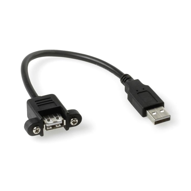 RALLONGE DE MONTAGE USB 2.0 A femelle avec 2 vis vers A mâle 20cm