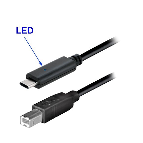 Câble USB Type-C™ mâle avec LED vers B mâle 1m