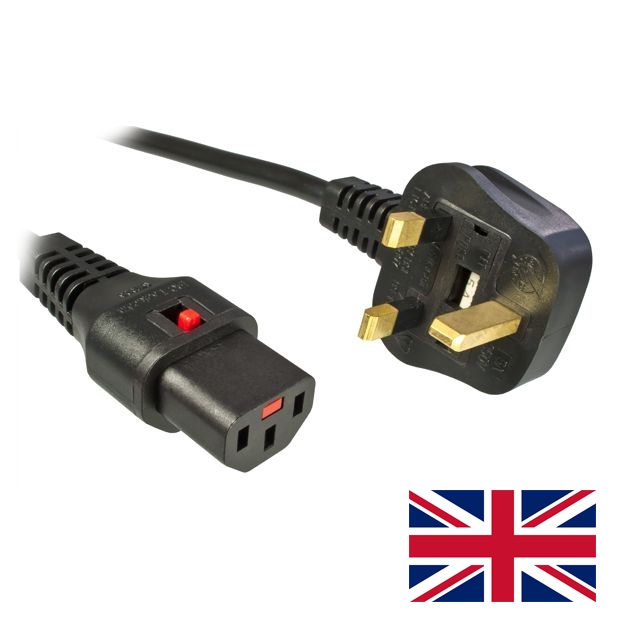 Câble d'alimentation secteur ANGLETERRE locking
