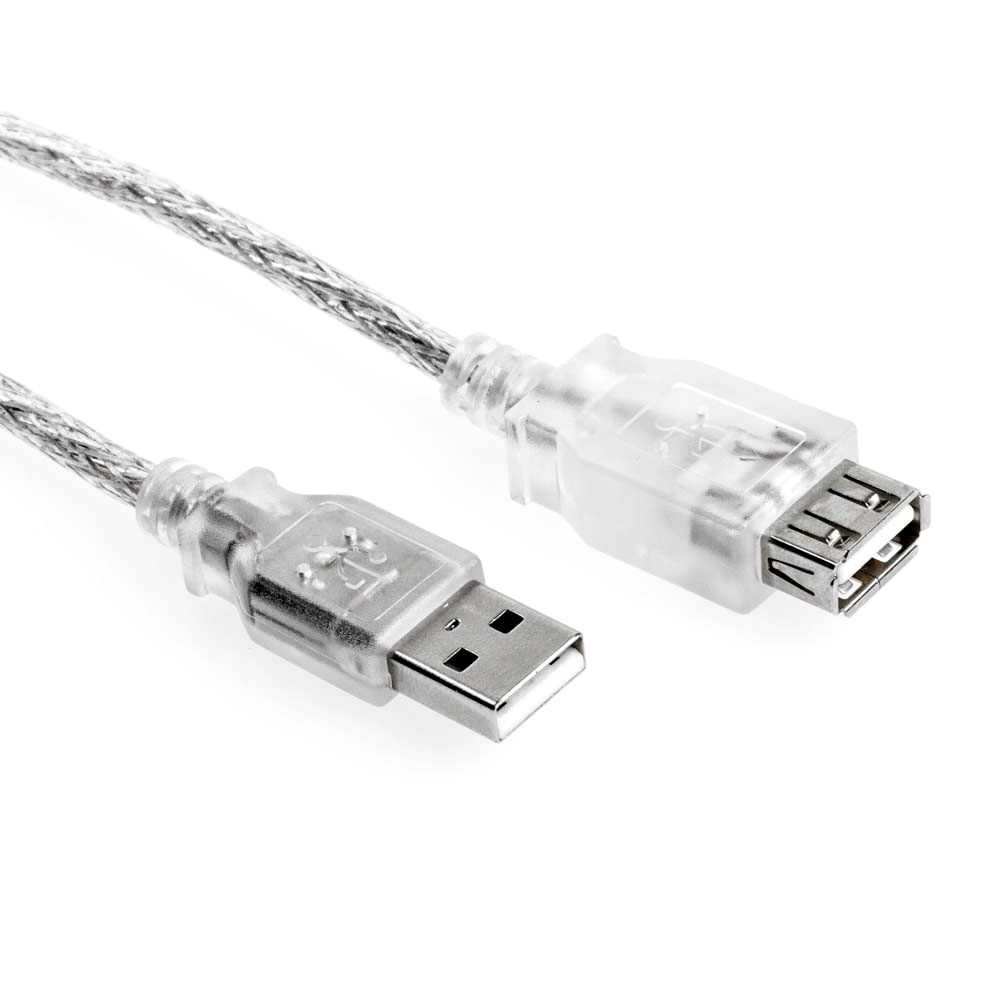 Rallonge USB 2.0 A mâle vers A femelle qualité PREMIUM argent 3m