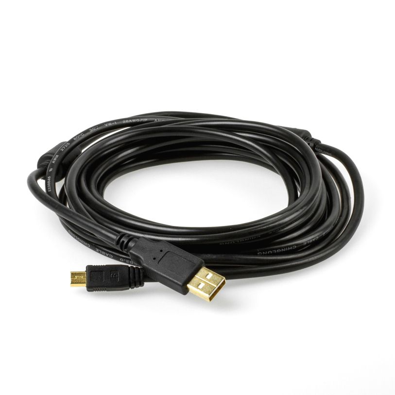Câble USB A vers MINI-B 5pin avec 2 NOYAUX DE FERRITE 5m