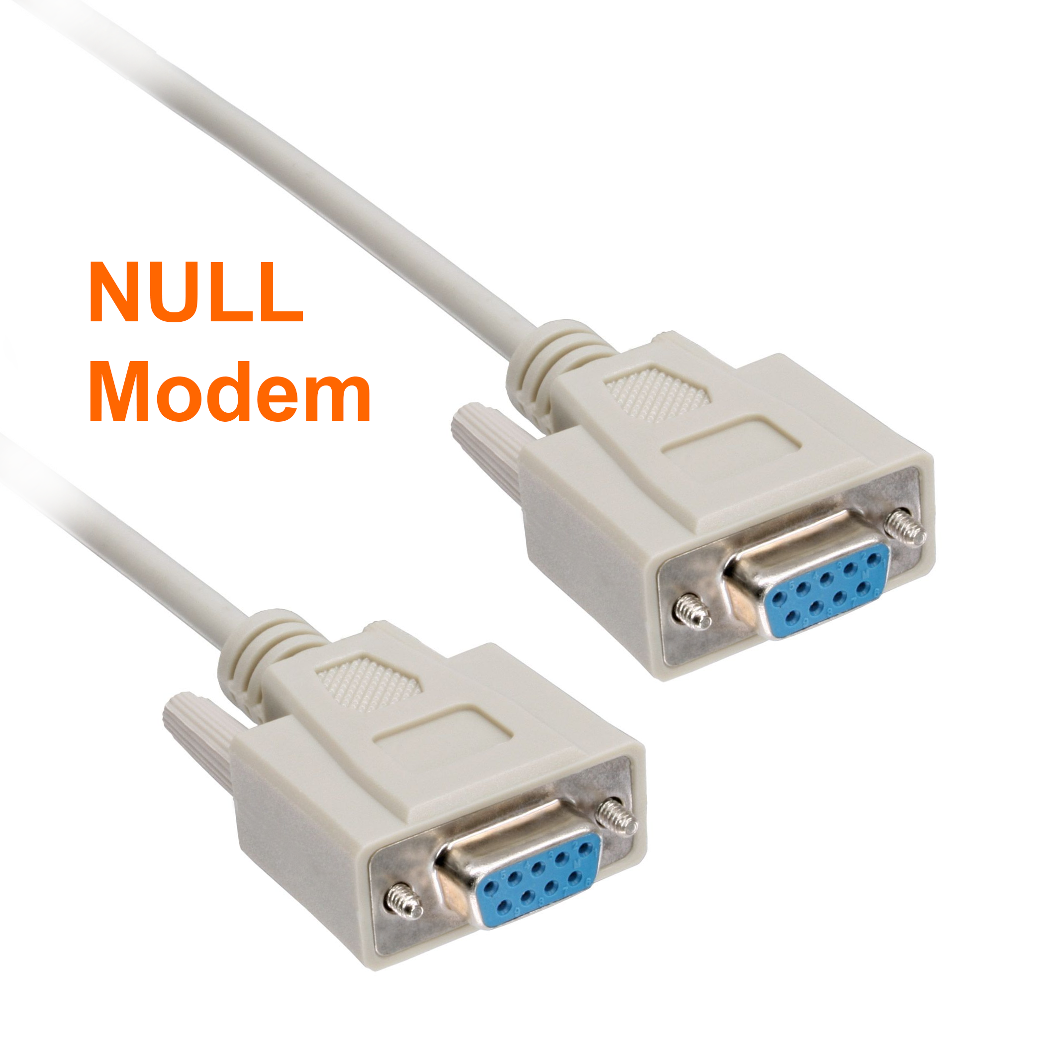 Câble Null Modem série RS232 2x DB9 femelle avec brochage CROSS OVER 2m