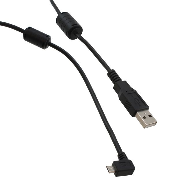 Câble MICRO USB A mâle vers Micro B 90° COUDÈE À DROITE 2x ferrite 50cm