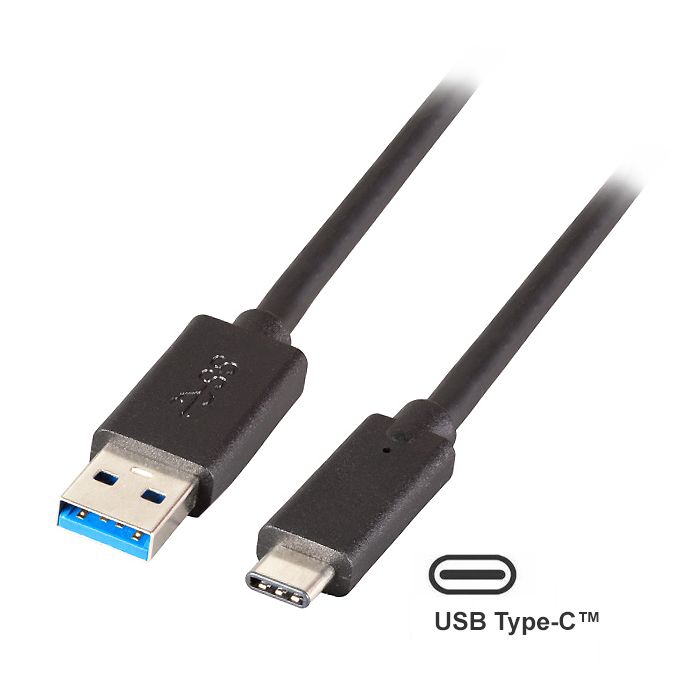 Câble de charge rapide USB Type-C™ mâle vers USB 3.0 A mâle, 5Gbps, 1m