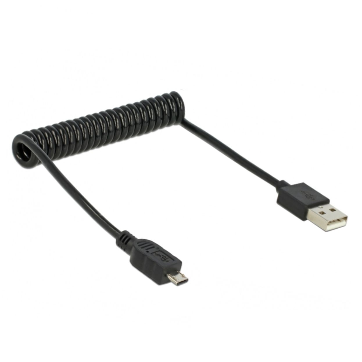 Câble USB de connection spiralé USB-A vers MICRO-B 30cm-60cm