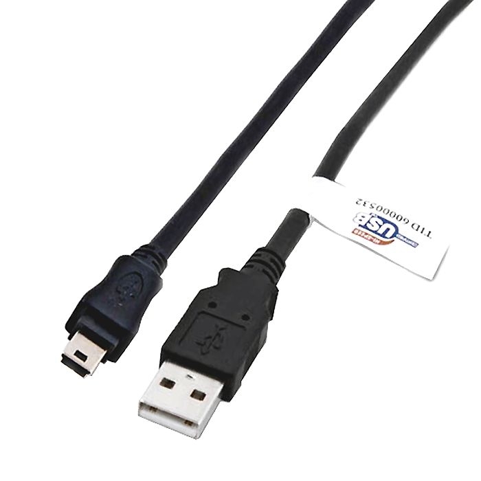 Câble USB 2.0 : A vers Mini-B, qualité PREMIUM+, 2 noyaux en ferrite, lignes 5 V extra-épaisses, 5 m
