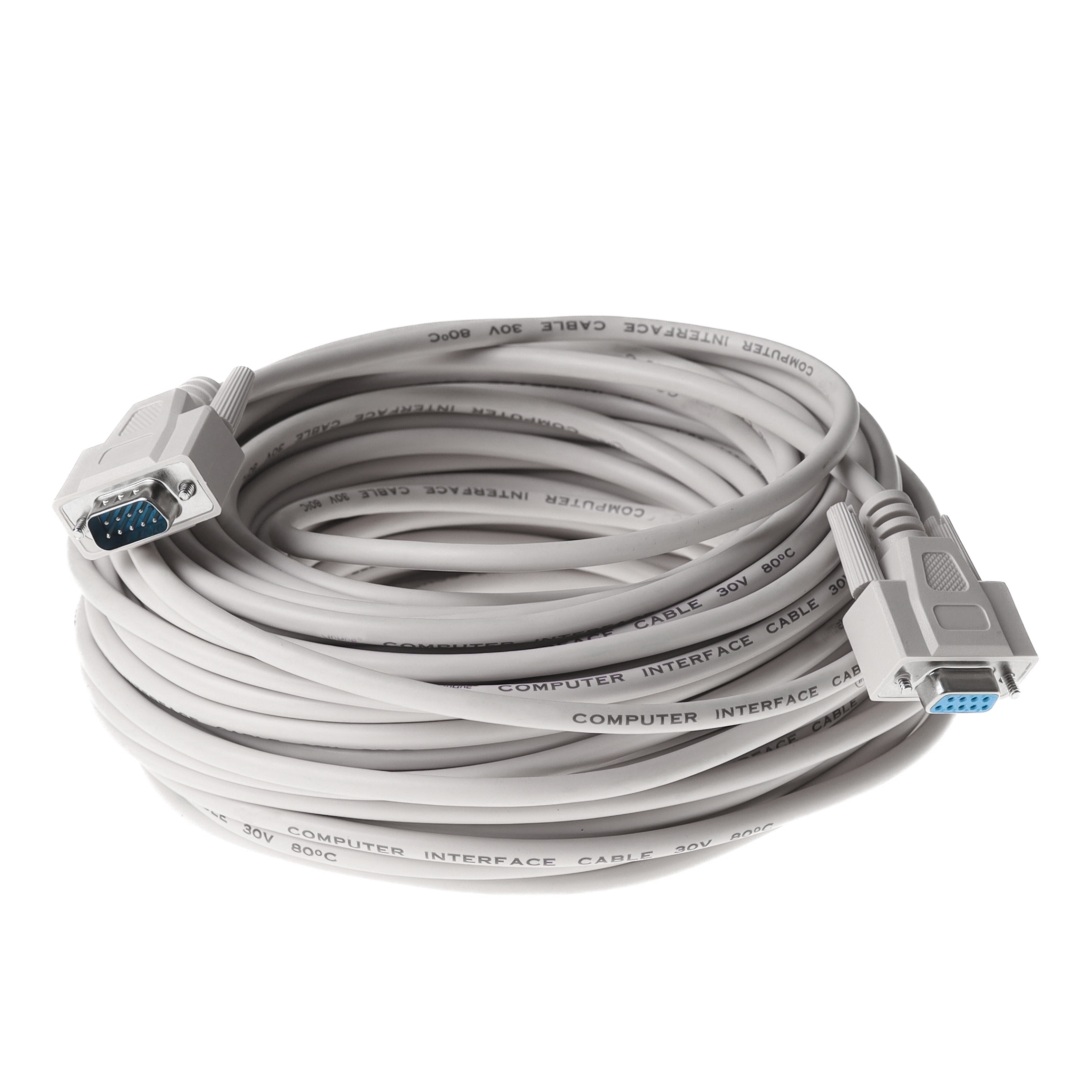 Câble série DB9 mâle vers DB9 femelle, 30m, p.ex. pour RS232