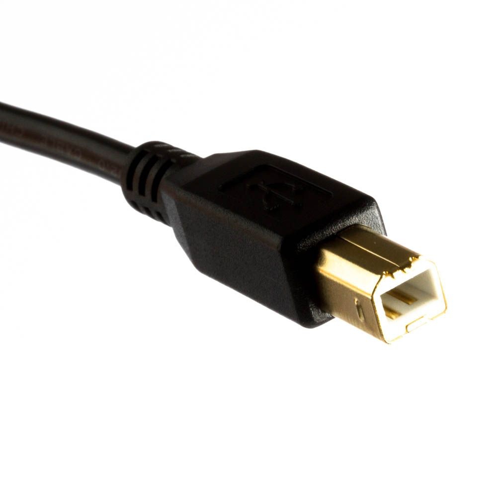 Câble USB 2.0 AB qualité PREMIUM, fiches plaquées or, noir, 2m