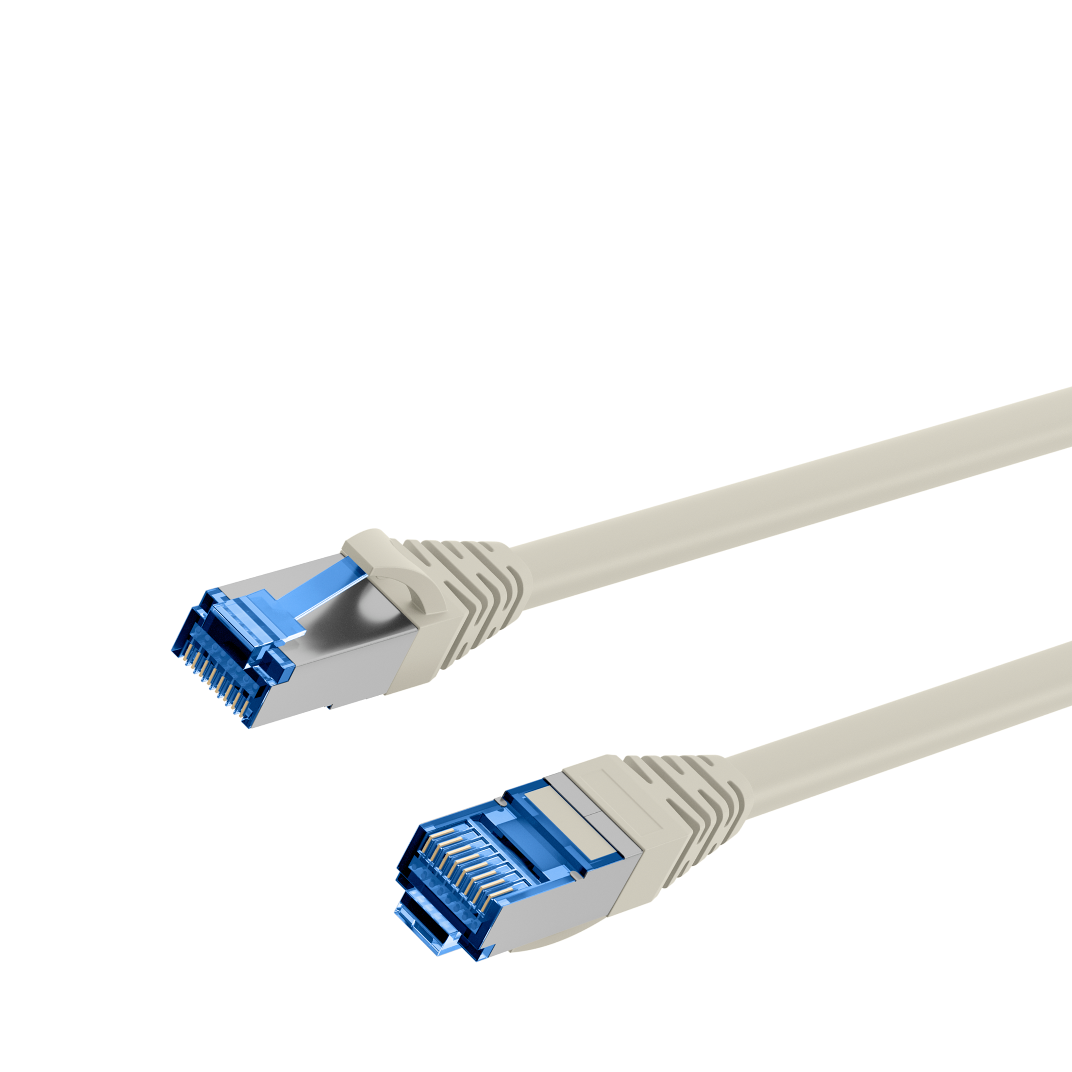Cat.6A UL câble réseau S/FTP AWG26  500Mhz 10Gbps gris 2m