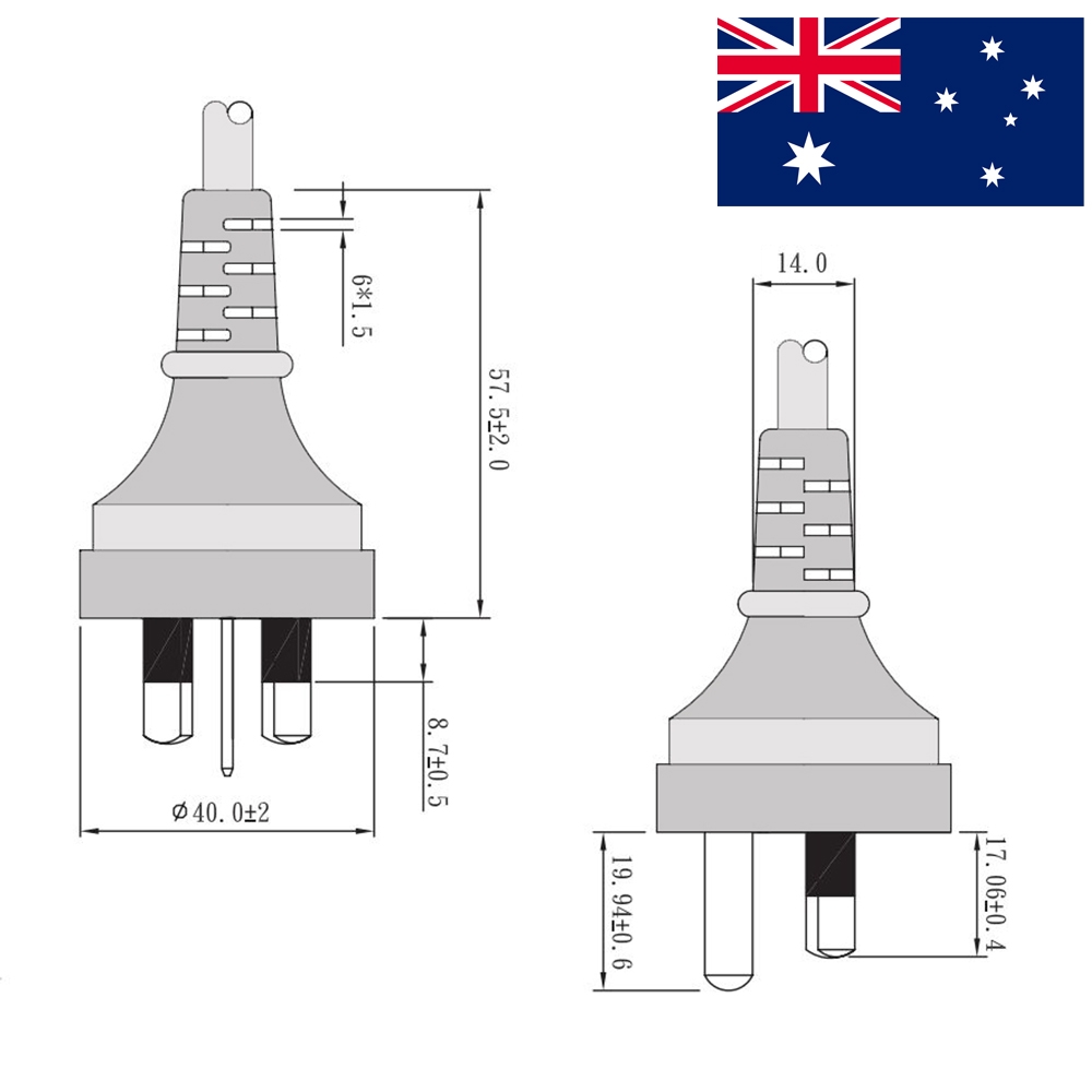 Câble d'alimentation secteur AUSTRALIE 180cm