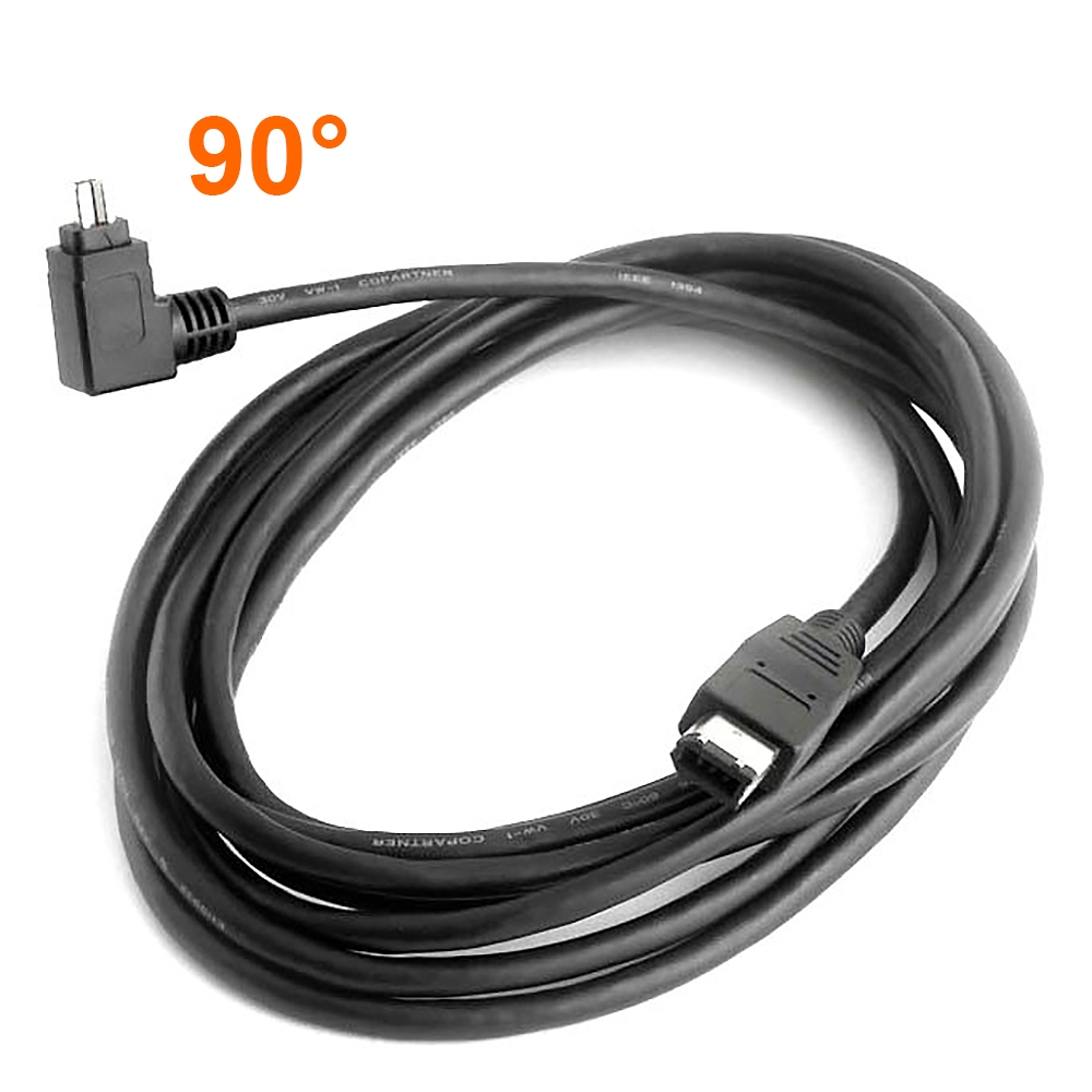Câble FireWire 400 4-vers-6 1x prise coudée 3m