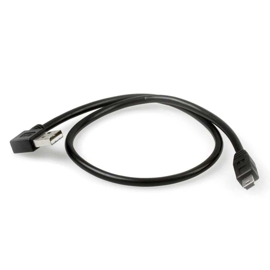 Câble USB A coudé À GAUCHE vers Mini B 50cm