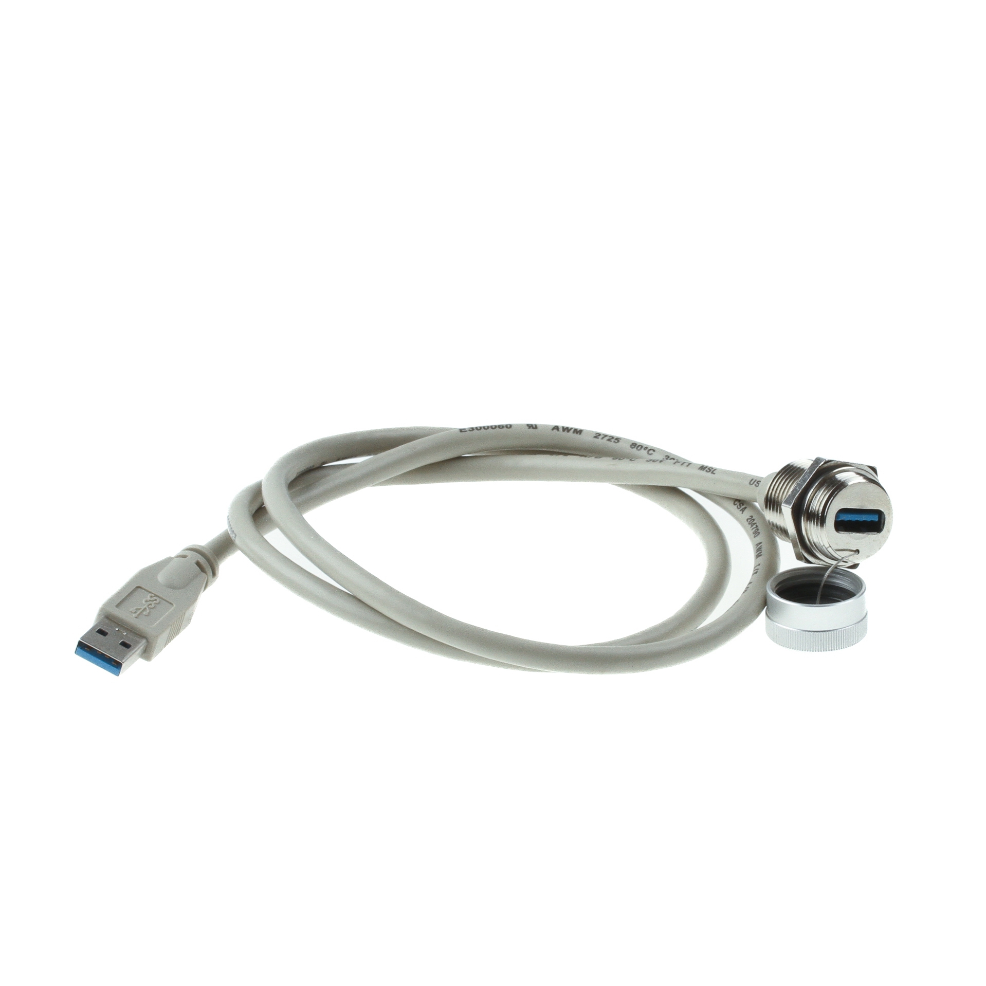 Câble USB 2.0 pour montage sur panneau avec capuchon IP67 Af Am 1m
