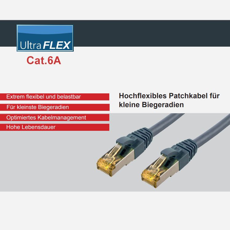 Cat.6a ULTRA FLEX câble patch LSZH S/FTP PIMF 15cm