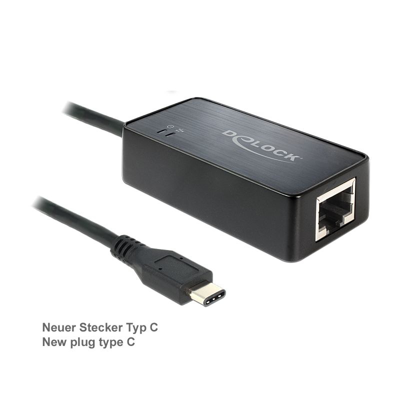 Adaptateur USB Ethernet USB 3.1 avec Type-C™ mâle, DELOCK 62642