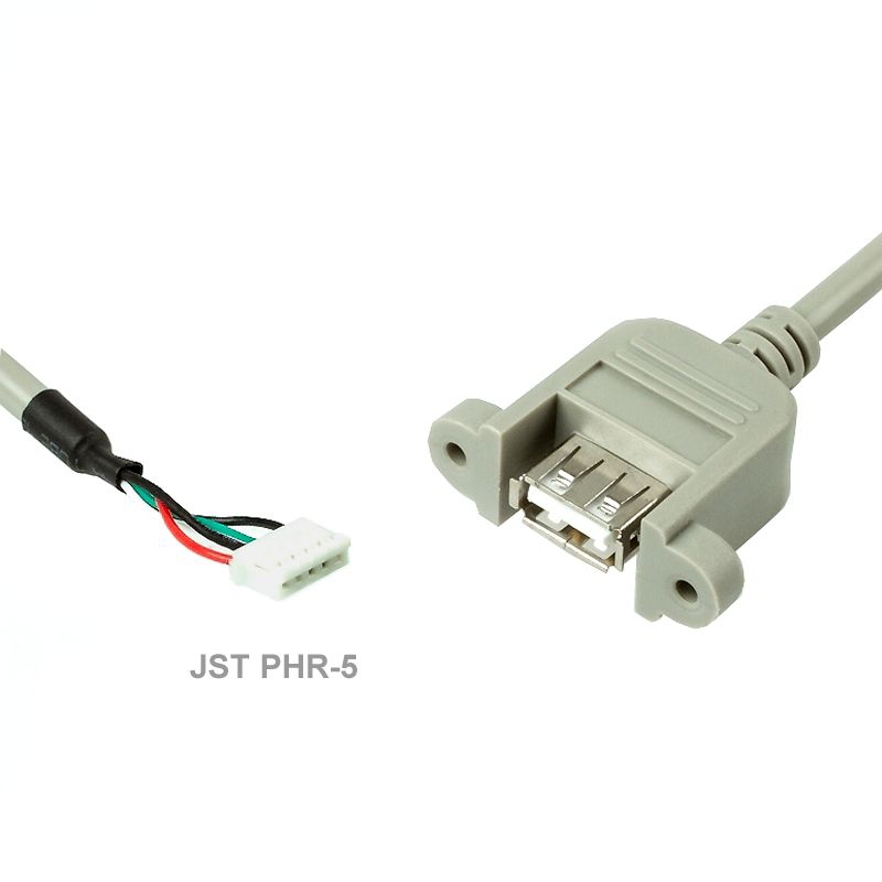 Câble USB2.0  à visser A femelle vers JST-PHR5, env. 40cm