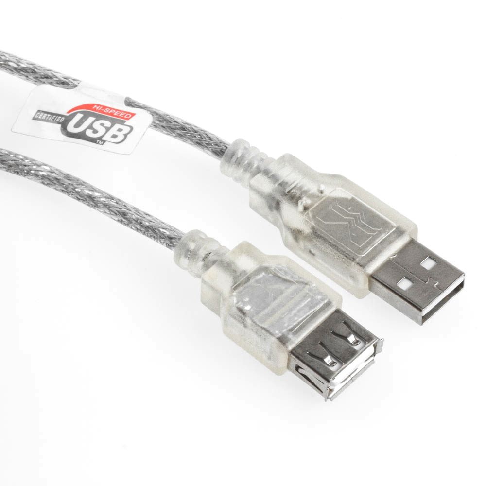 Rallonge USB 2.0 A mâle vers A femelle qualité PREMIUM argent 5m