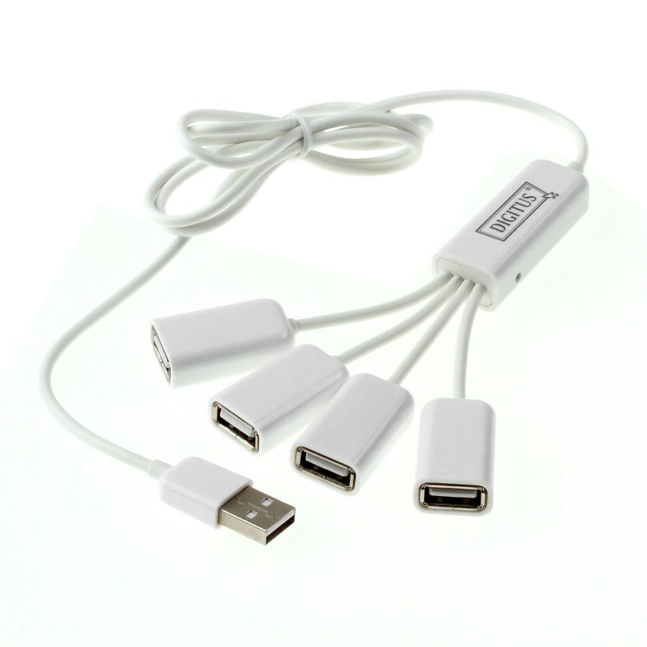 USB HUB concentrateur 4ports, USB alimenté, DIGITUS BLANC
