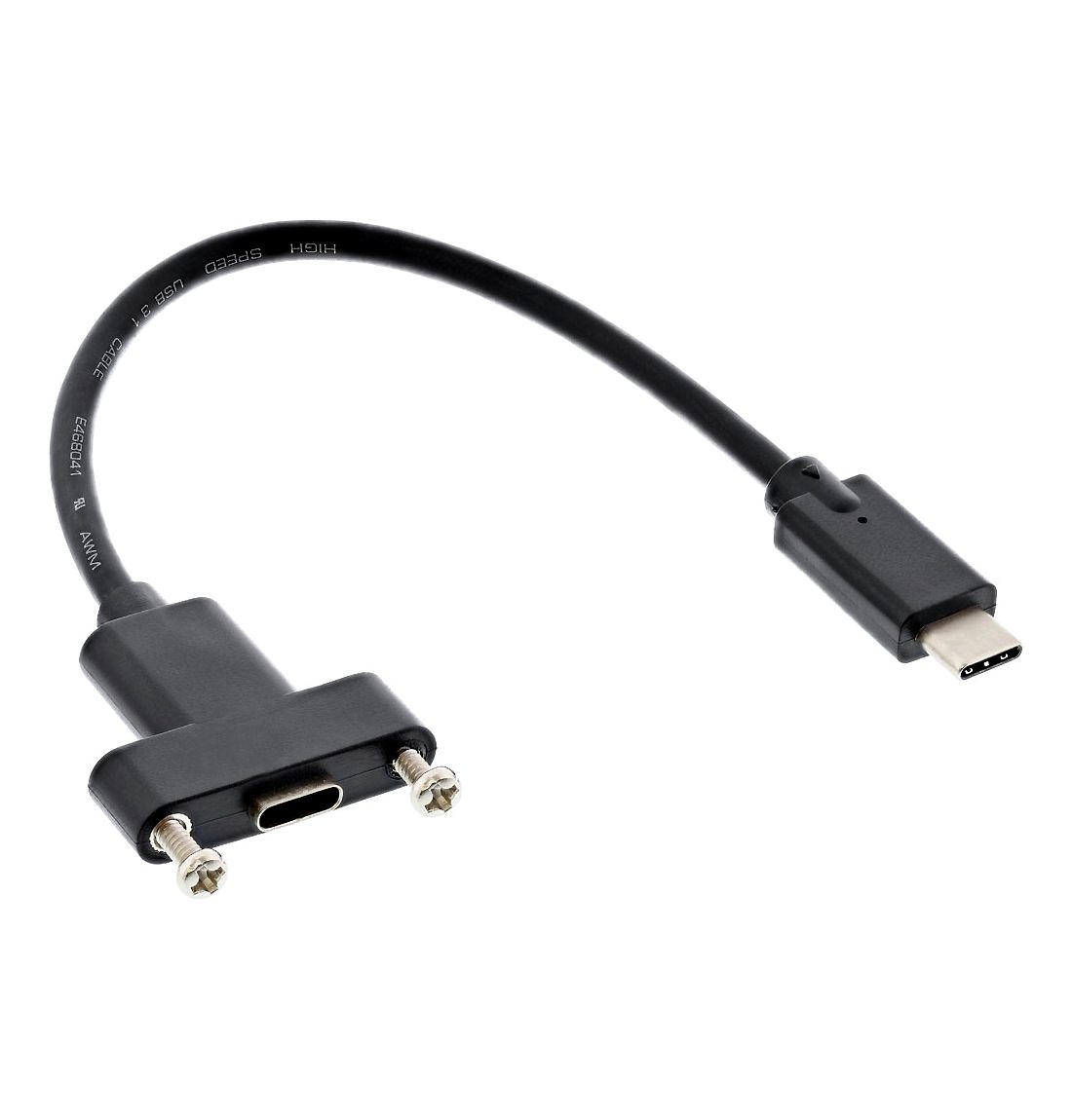 USB Type-C™ câble rack mount, femelle vers mâle, 5Gbps, 20cm