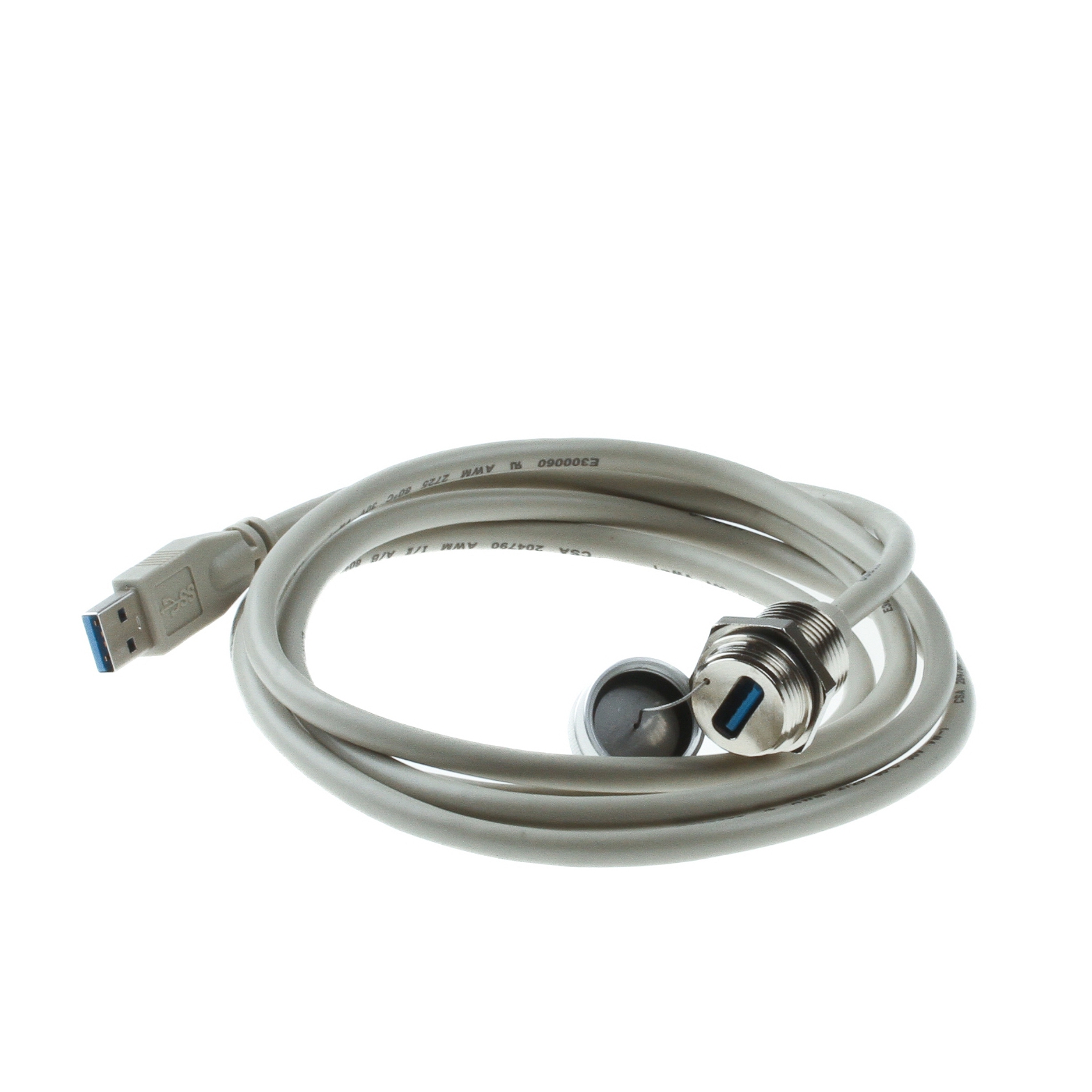 Câble USB 2.0 pour montage sur panneau avec capuchon IP67 Af Am 2m