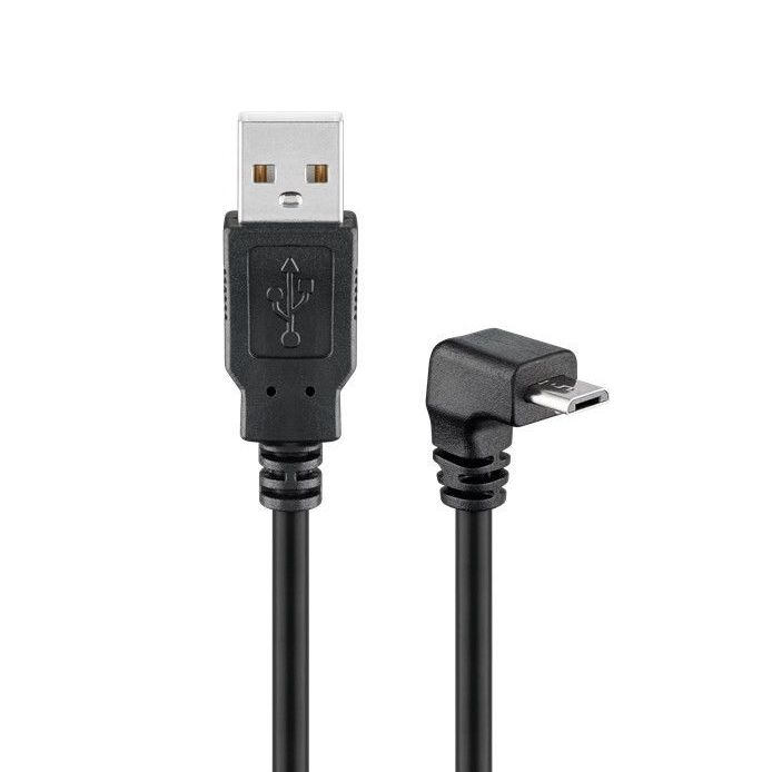 Câble MICRO USB coudé: A mâle vers Micro B 90° VERS LE BAS 180m