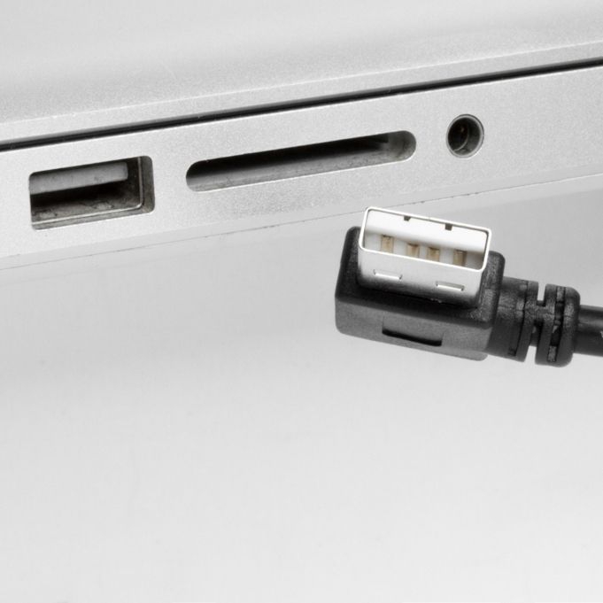 Câble USB 2.0 AB, fiche A coudé 90 À DROITE, 150cm