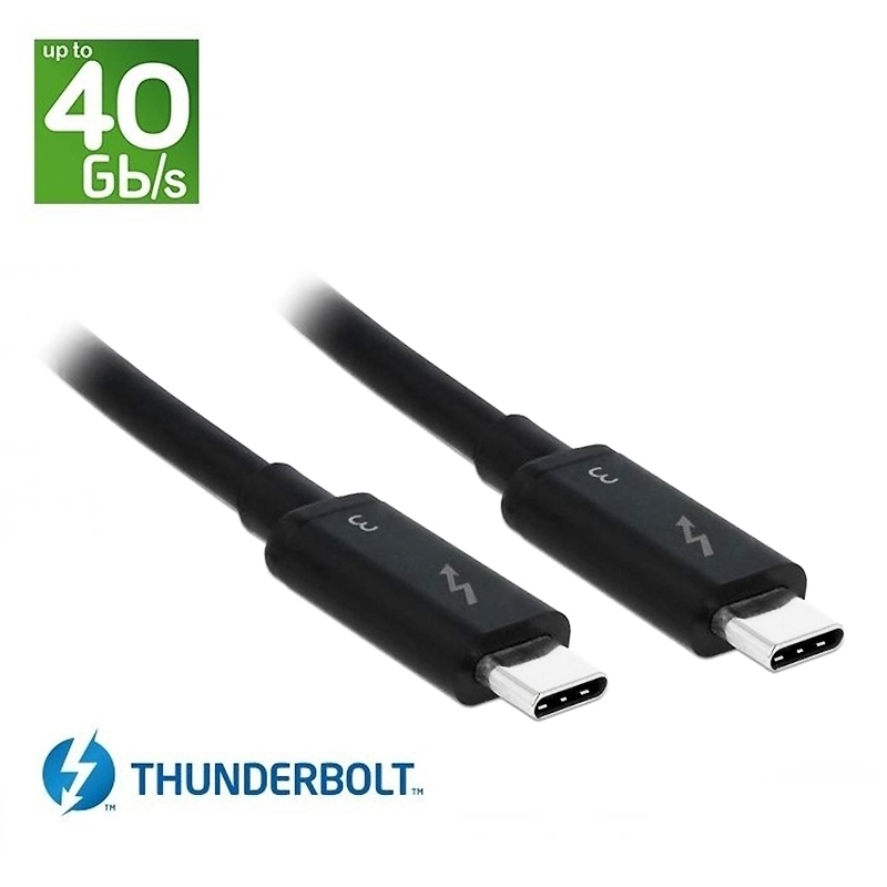 Câble Thunderbolt 3 C-vers-C, 40 Gbps, 100W, 5A, 50cm
