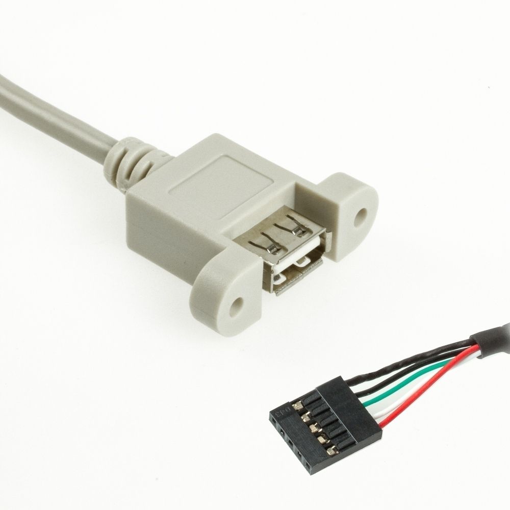 Câble USB 2.0 à visser RALLONGE DE MONTAGE 30cm (sans vis)