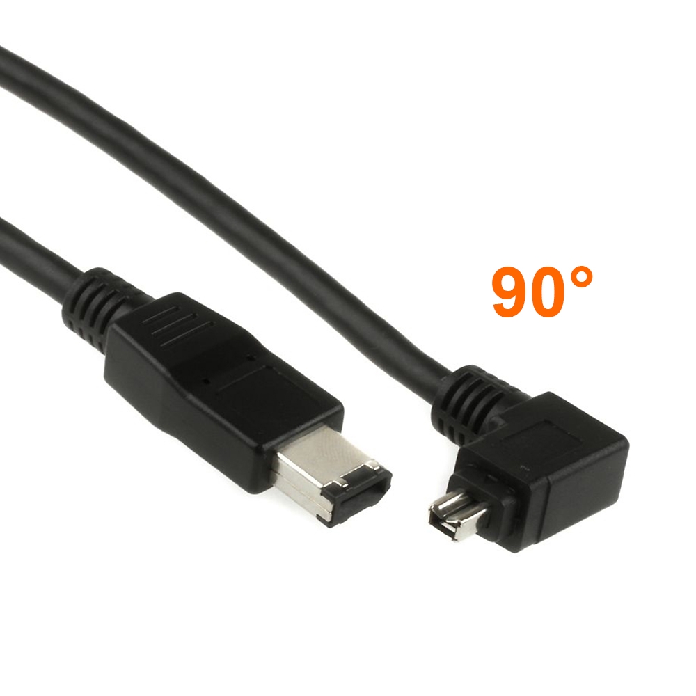Câble FireWire 400 4-vers-6 1x prise coudée 2m