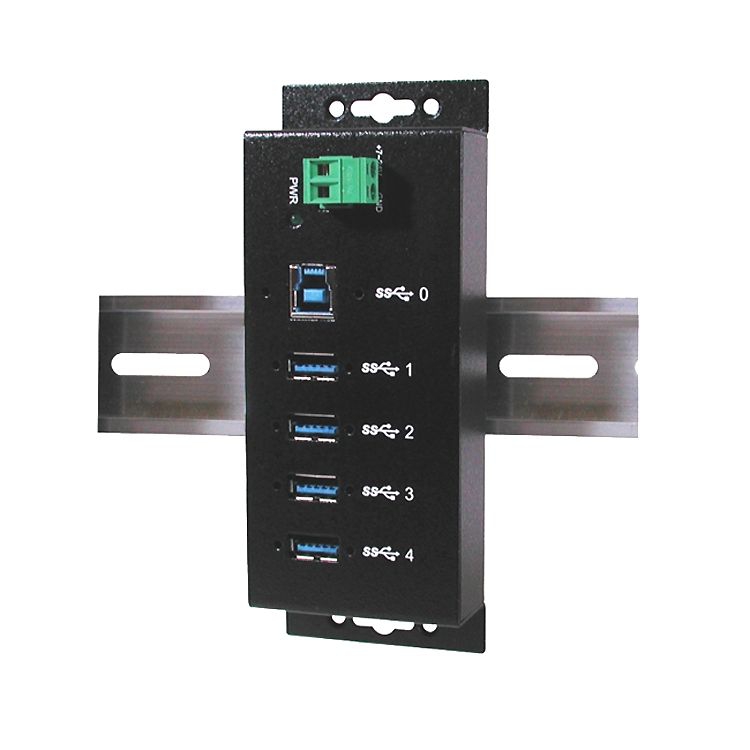 USB 3.0 HUB avec 4 ports, version DIN RAIL, boîtier métallique, EX-1186HMVS