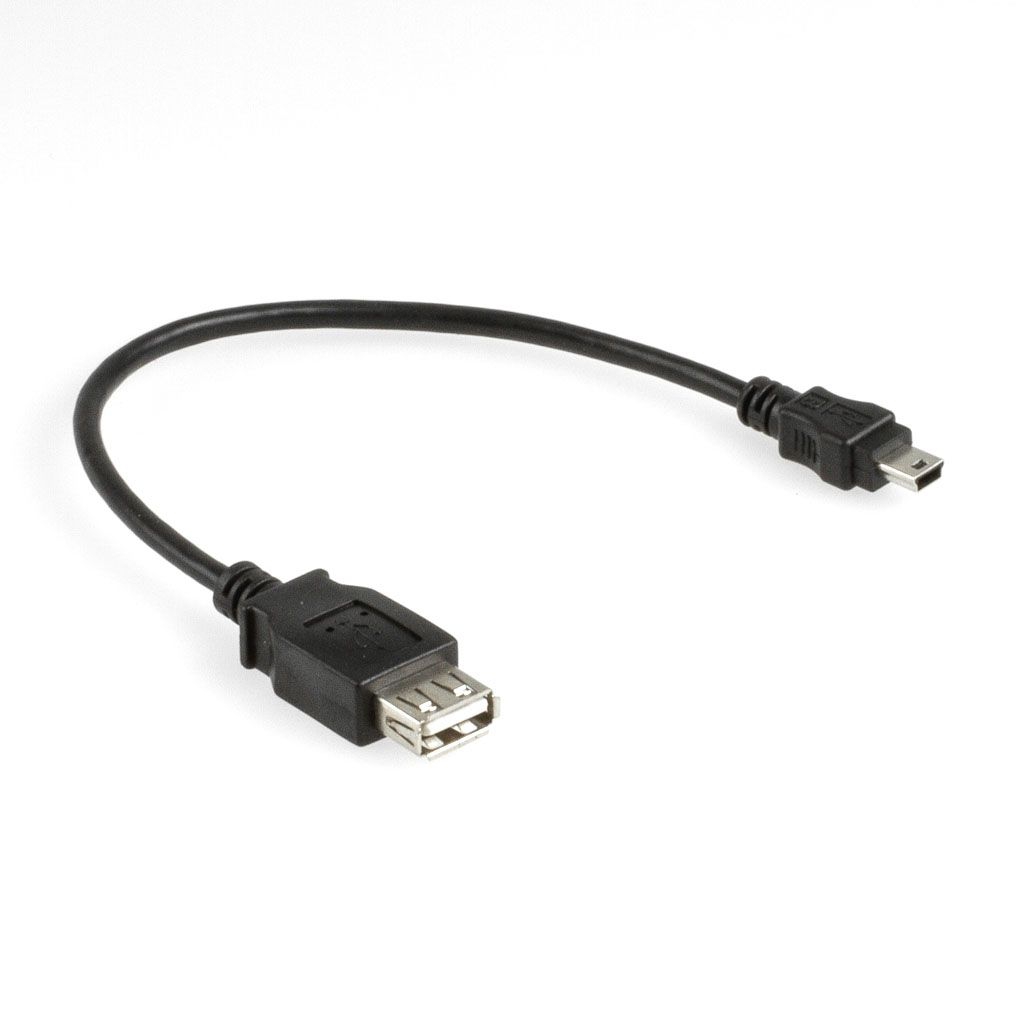 Câble adaptateur USB-A femelle vers Mini-B mâle