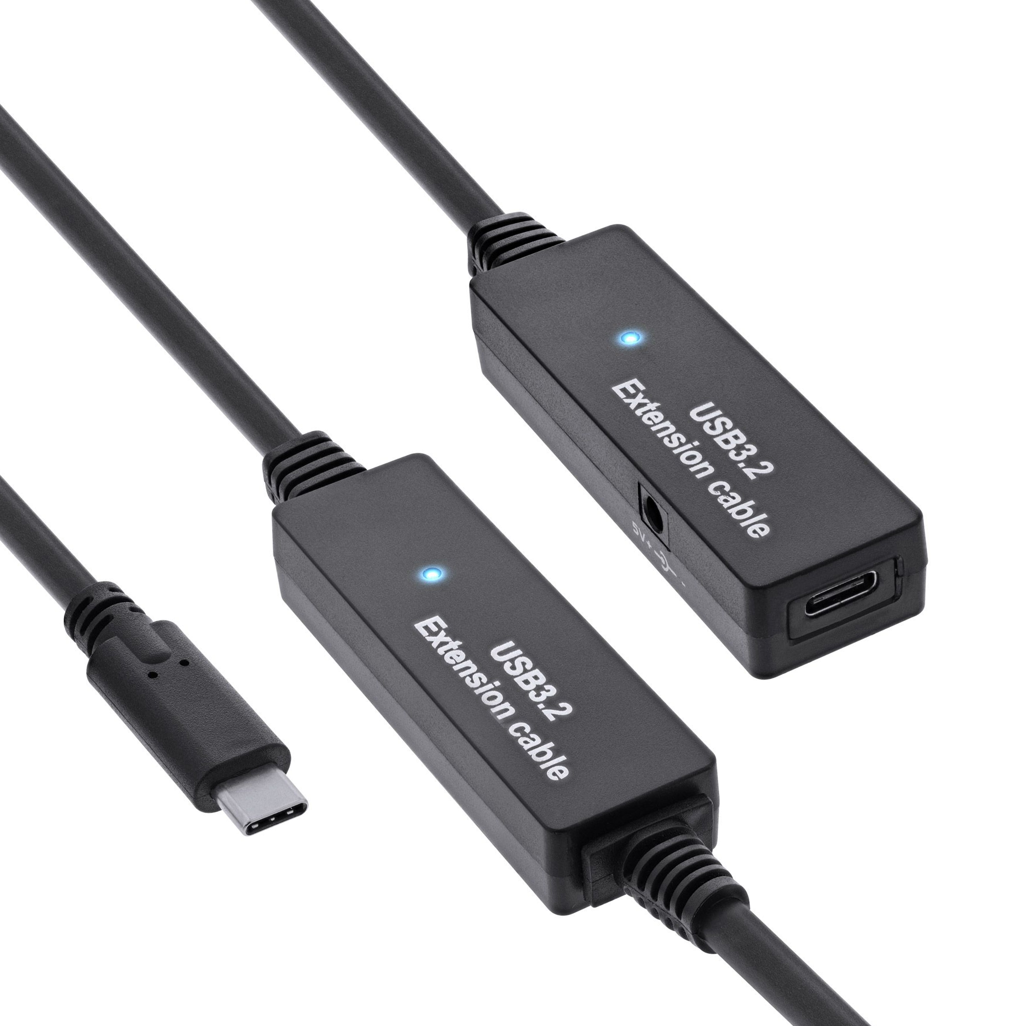 Rallonge USB active C vers C, 5 Gbit/s, 10 m, avec bloc d'alimentation