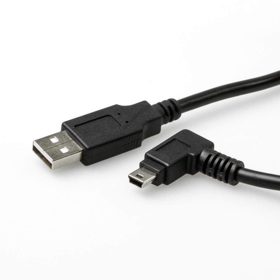 Câble USB 2.0 avec Mini B coudé À DROITE, matériau de câble UL, 1m